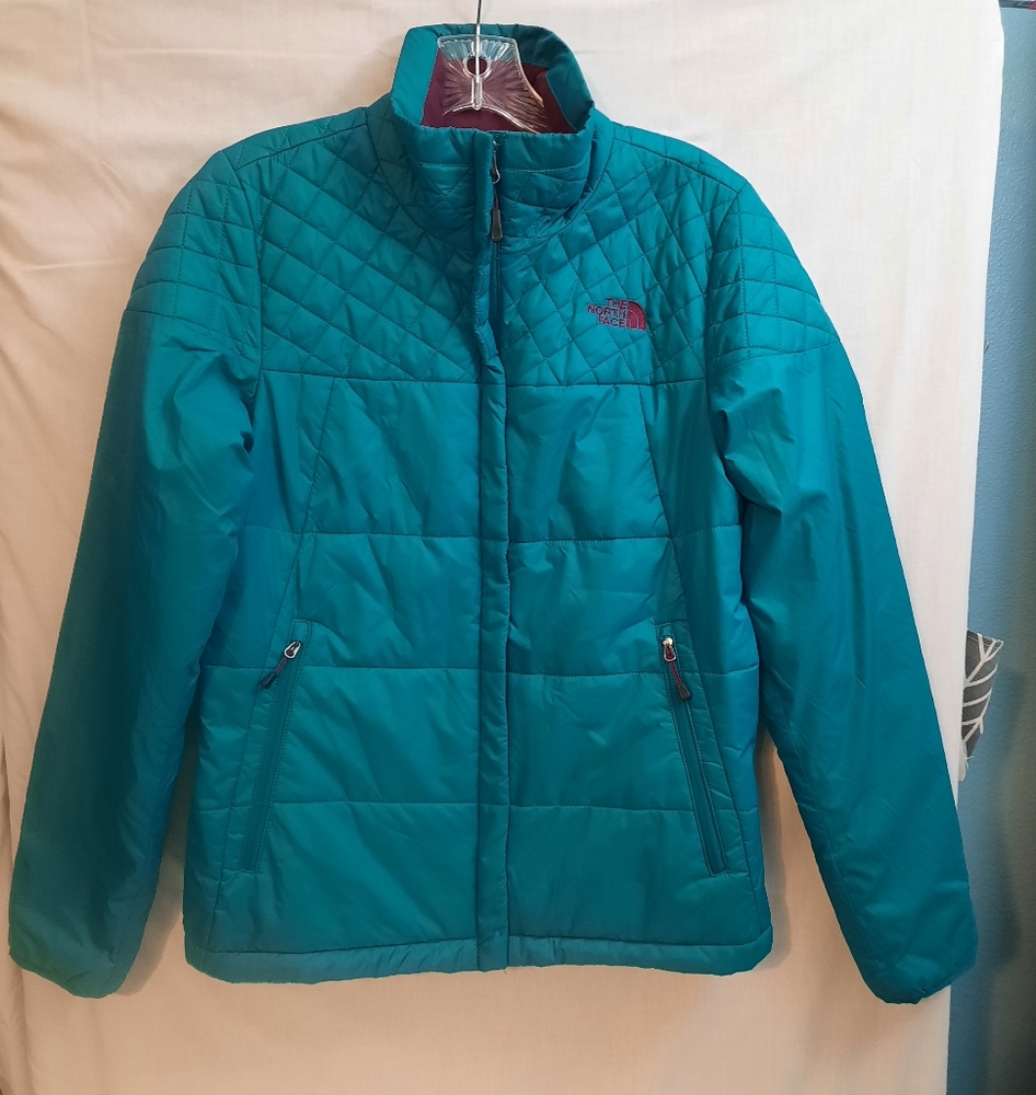 The North Face Jacket Womens Teal Purple Primaloft Quilted Insulated Ski Coat M